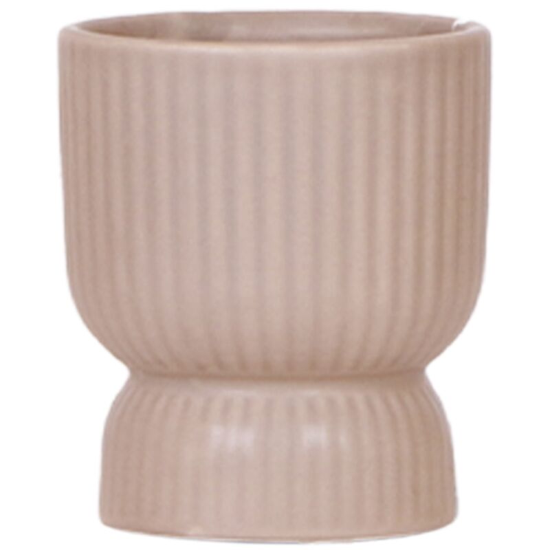 Cache-pot Diabolo - forme classique - couleurs pastel délicates - sable - marron clair - adapté aux pots de 6cm