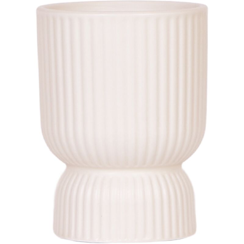 Cache-pot Diabolo - forme classique - couleurs pastel délicates - travertin-crème - adapté aux pots de 9 cm