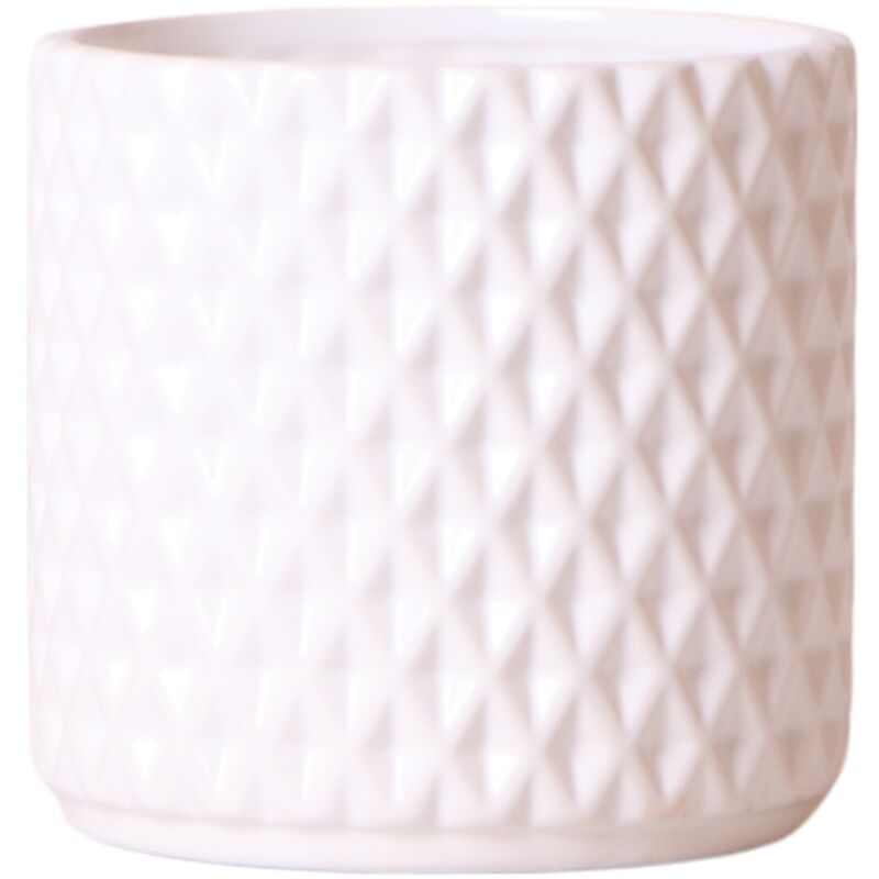 Exotenherz - Cache-pot Diamond - céramique d'un blanc éclatant avec une superbe structure - adapté aux pots de 12cm - Diamant