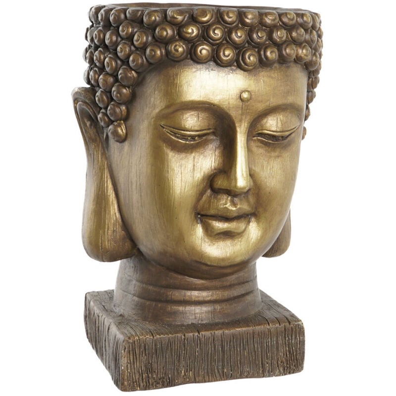 Support Pot Fleurs Fibre De Verre 25X25X36 Bouddha