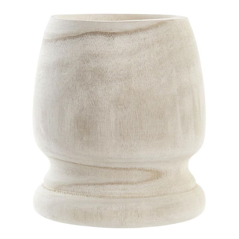 Pot de fleurs dkd home decor bois brun naturel de paulownia boho 16 x 16 x 18 cm (2 pièces)