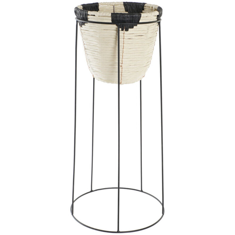 Support Pot Fleurs Fibre Métal 30X30X62 Naturel