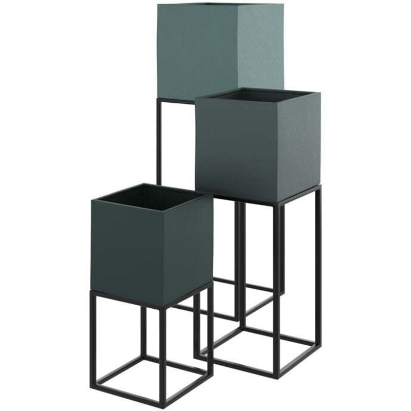 Cache-pot en métal bleu gris (lot de 3) - eagle