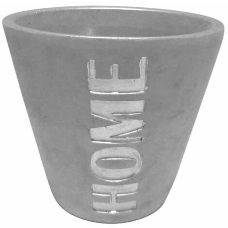 Cache Pot Effet Béton "Home" 13cm Argent
