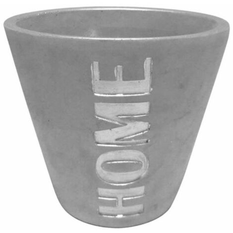 Cache Pot Effet Béton "Home" 14cm Argent