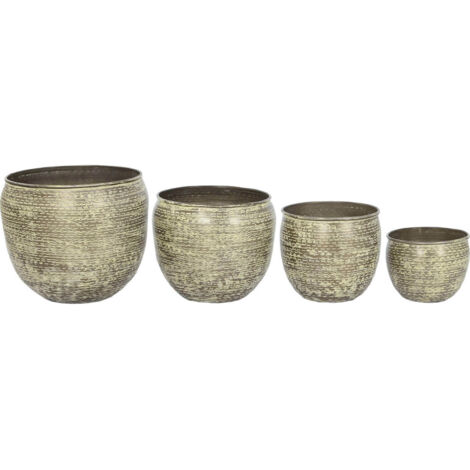 Cache-pot en aluminium vert élégant pour plantes - Vert patiné