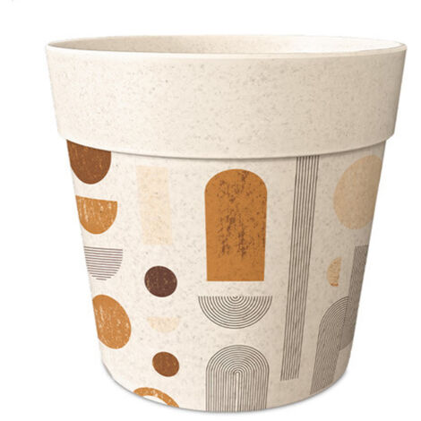 Cache-pot en bambou motif graphique 8 cm