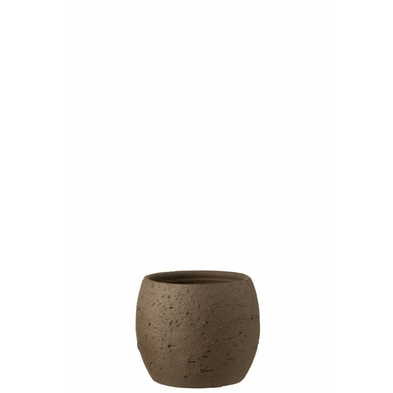 Jolipa - Cache pot en céramique marron 20x20x18 cm - Marron