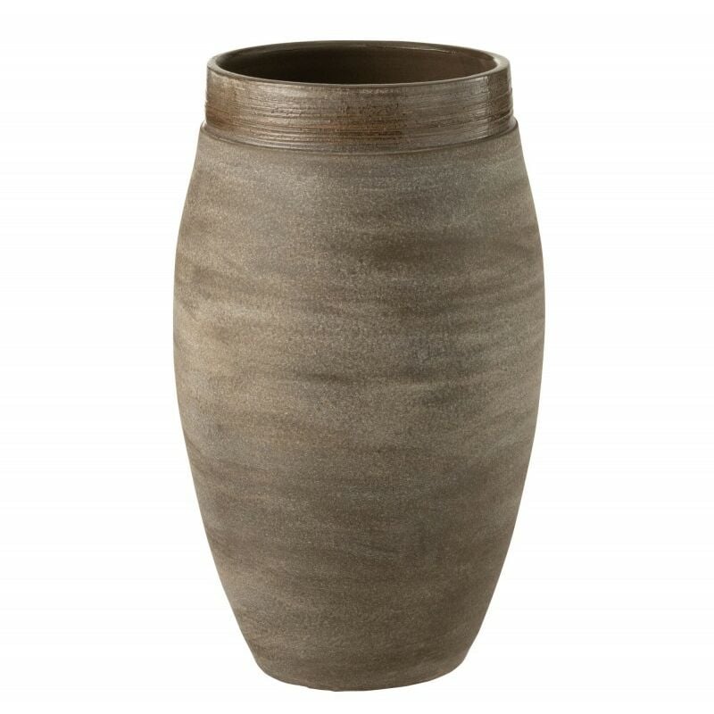 Cache pot en céramique marron 22x22x37 cm - Marron