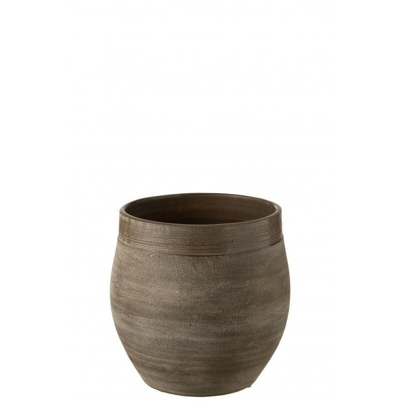 Jolipa - Cache pot en céramique marron 29x29x29 cm - Marron