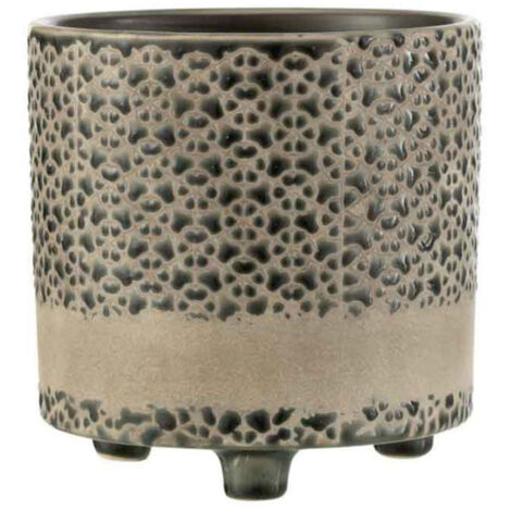 Cache-Pot en Céramique "Mosaïque" 17cm Gris