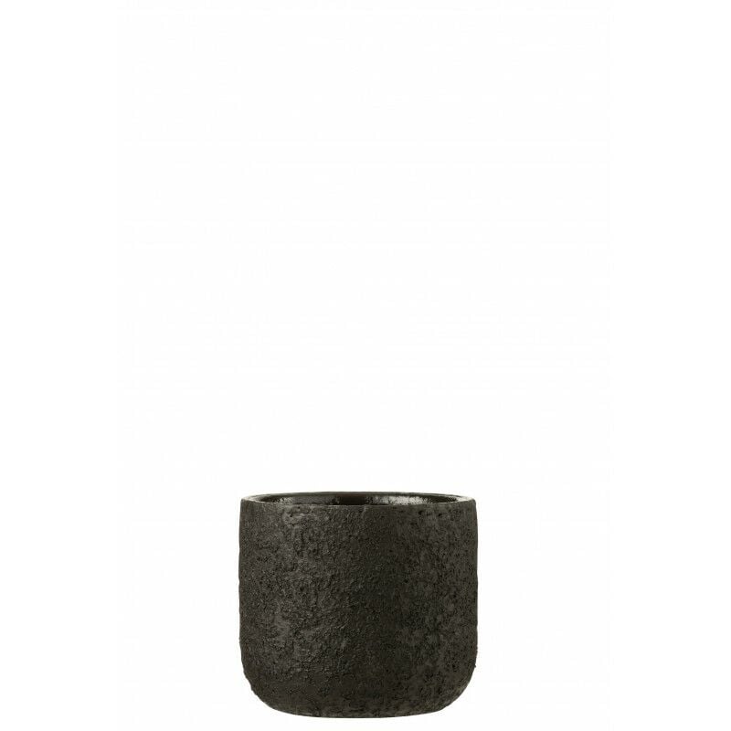 Jolipa - Cache pot en céramique noir 15x15x13.5 cm - Noir