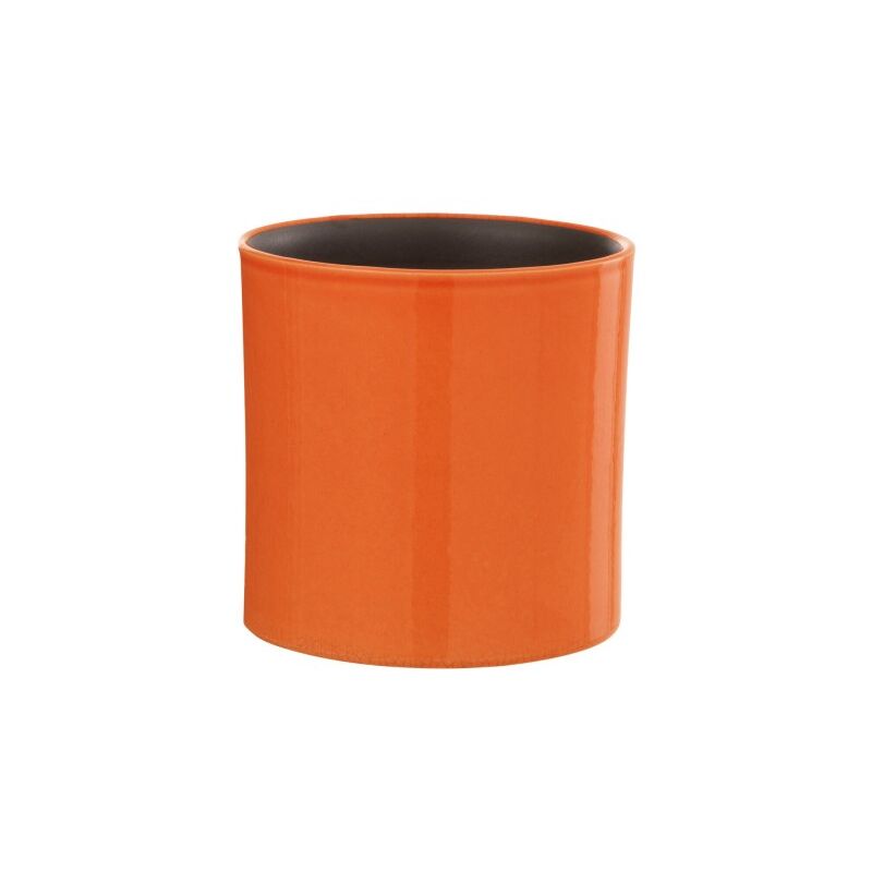 Cache-pot en céramique orange 14.5x14.5x14.5 cm