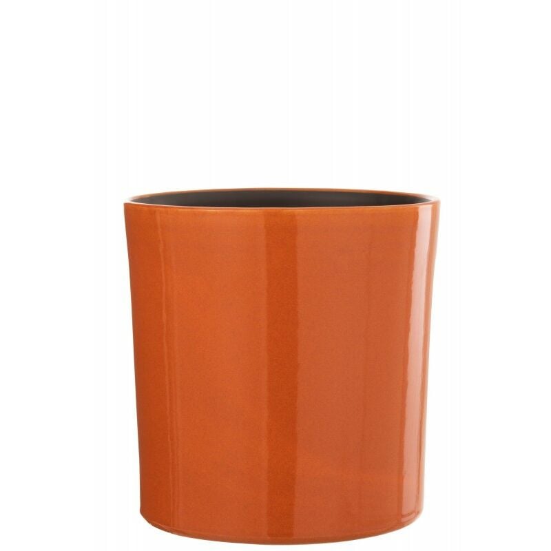 Cache pot en céramique orange 25x25x25 cm - Orange/Rouille