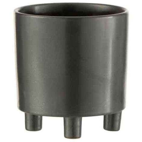 Cache-Pot en Céramique "Smoke" 16cm Gris & Noir