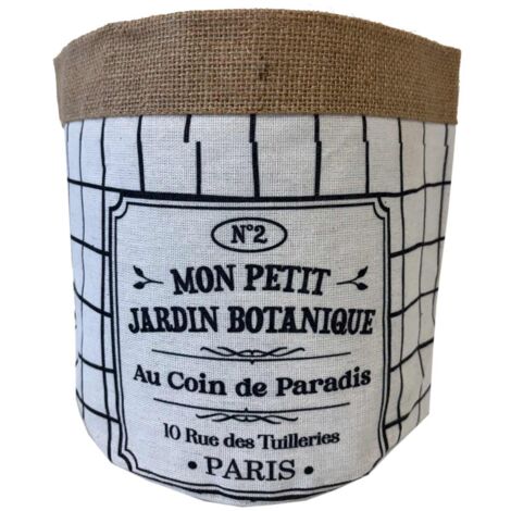 Cache-pot en jute modèle Mon Petit Jardin Botanique 18 cm
