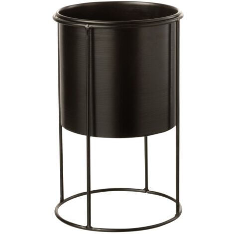 Cache pot en métal noir 16x16x27 cm - Noir