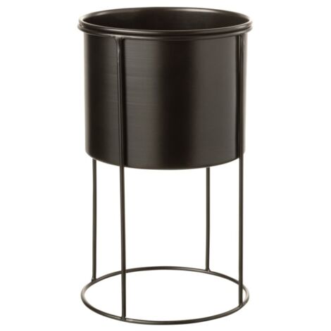 Cache pot en métal noir 18x18x32 cm - Noir