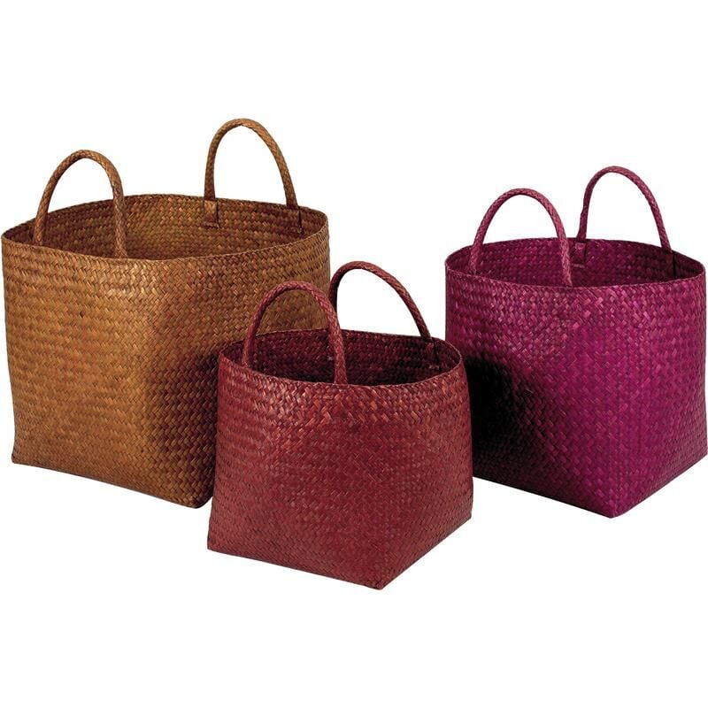 Mobilibrico - Cache-pots carrés en palmier coloris assortis (lot de 3) Carré