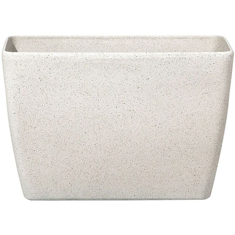 Beliani - Haut Cache-Pot Beige Effet Pierre en Polyrésine 27 x 60 x 41 cm Pot de Fleurs Idéal au Design Moderne pour Extérieur et Intérieur