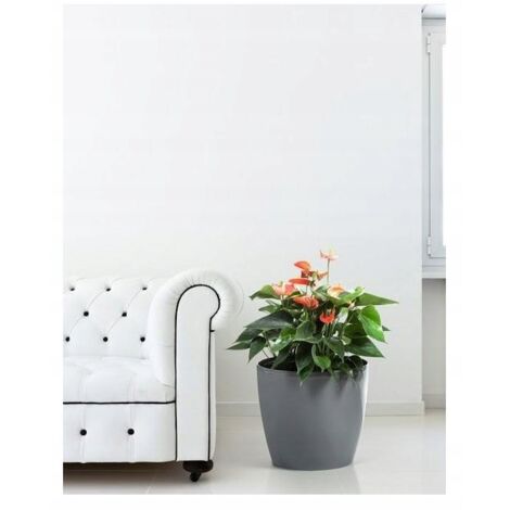 Cache-pot en plastique gris 12 cm Magnolia