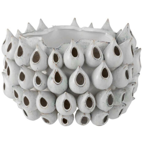 Cache-Pot en Poterie "Anémone" 36cm Bleu