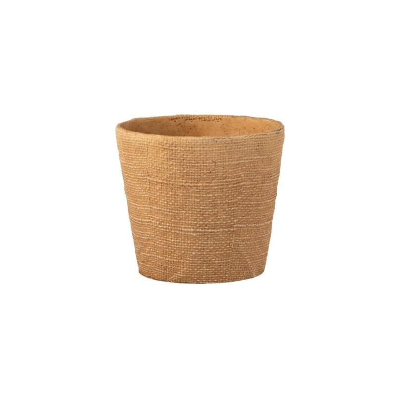 Cache-pot avec motifs bistro en ciment naturel 19x19x17 cm