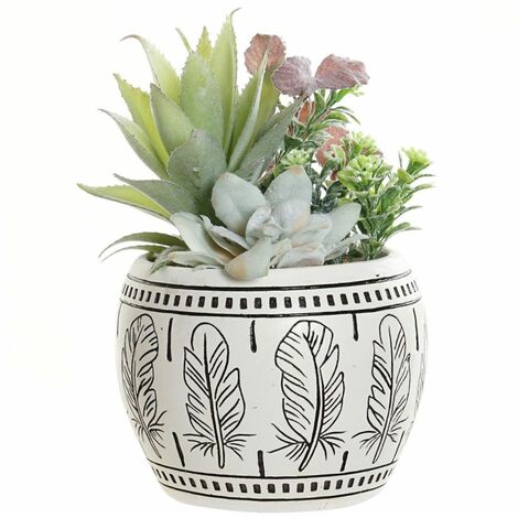 Cache-pot garni boho en résine
