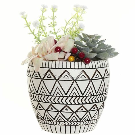 Cache-pot garni boho tribal en résine