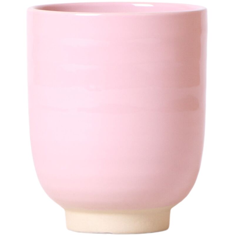 Cache-pot Glazed - céramique émaillée avec pied - rose - adapté aux pots de 9cm