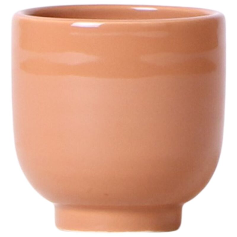 Exotenherz - Cache-pot Glazed - céramique émaillée avec pied - cognac - marron - adapté aux pots de 6 cm