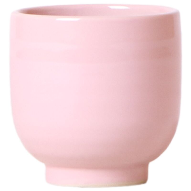 Exotenherz - Cache-pot Glazed - céramique émaillée avec pied - rose - adapté aux pots de 6 cm