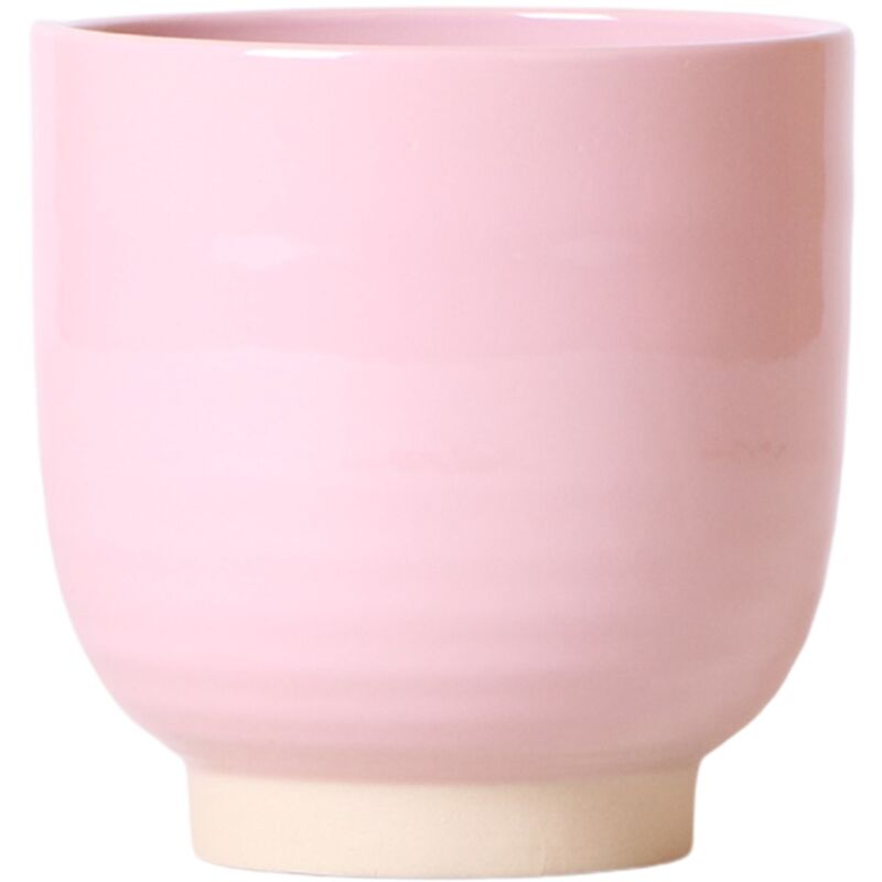 Cache-pot Glazed - céramique émaillée avec pied - rose - adapté aux pots de 12cm
