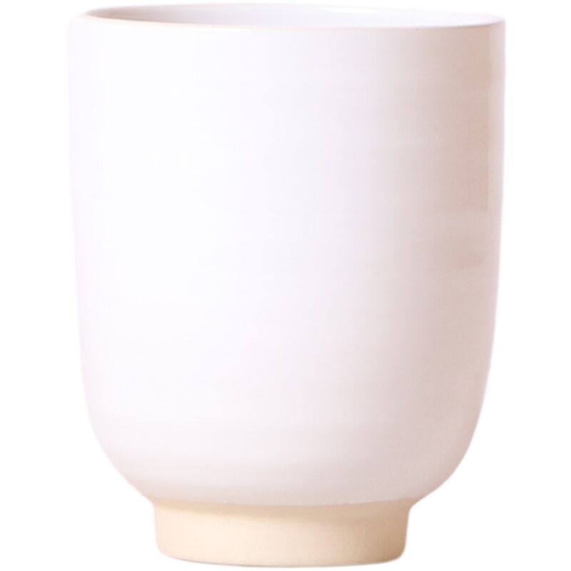 Cache-pot Glazed - céramique émaillée avec pied - blanc - adapté aux pots de 9cm
