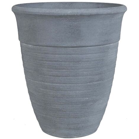 Grand Pot De Fleurs 55 Litres - 58x53 Cm Gris Pierre - Pour Arbres, Plantes En Bac Et Décoration Terrasse
