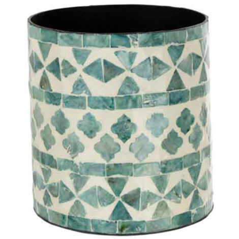Cache-Pot Imprimé Design "Delta" 15cm Bleu Clair