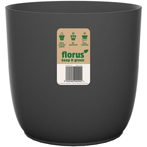 CACHE-POT INT. POT DE FLEUR FLOW ANTHRACITE - 18 CM