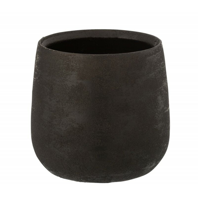 Jolipa - Cache pot en céramique noir 23x23x22 cm - Noir
