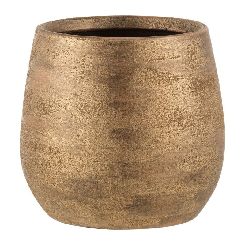 Cache-pot irrégulier en céramique doré 24x24x23 cm