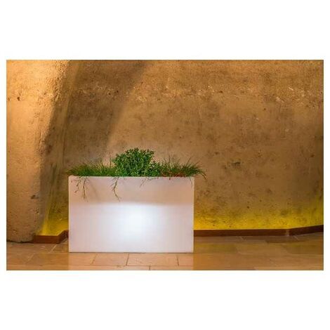 Cache-pot lumineux en polymère Monacis Flowerpot Bright cm. 80X35 h 50 LED multicolores avec batterie