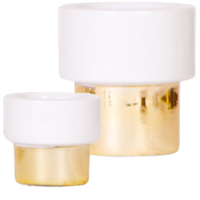 Exotenherz - Cache-pot Lush Gold - le luxe en blanc et or - adapté aux pots de 9cm