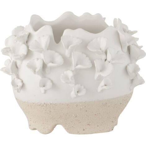 Cache-pot Lyonsud en Argile - Blanc, beige