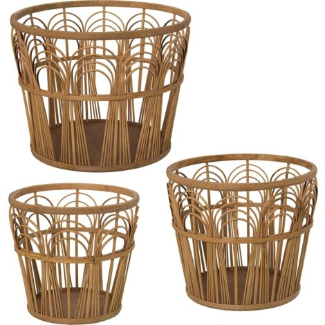 Cache-pot osier élégant pour style naturel et raffiné - Beige naturel tressé