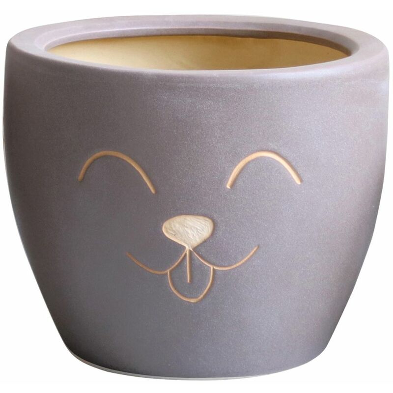 Cache pot Petsy taupe en Terre Cuite 18 cm