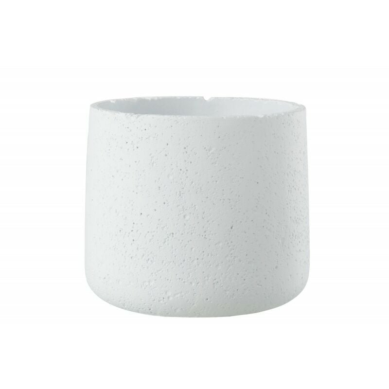 Jolipa - Cache pot en céramique blanc 19x19x17 cm - Blanc