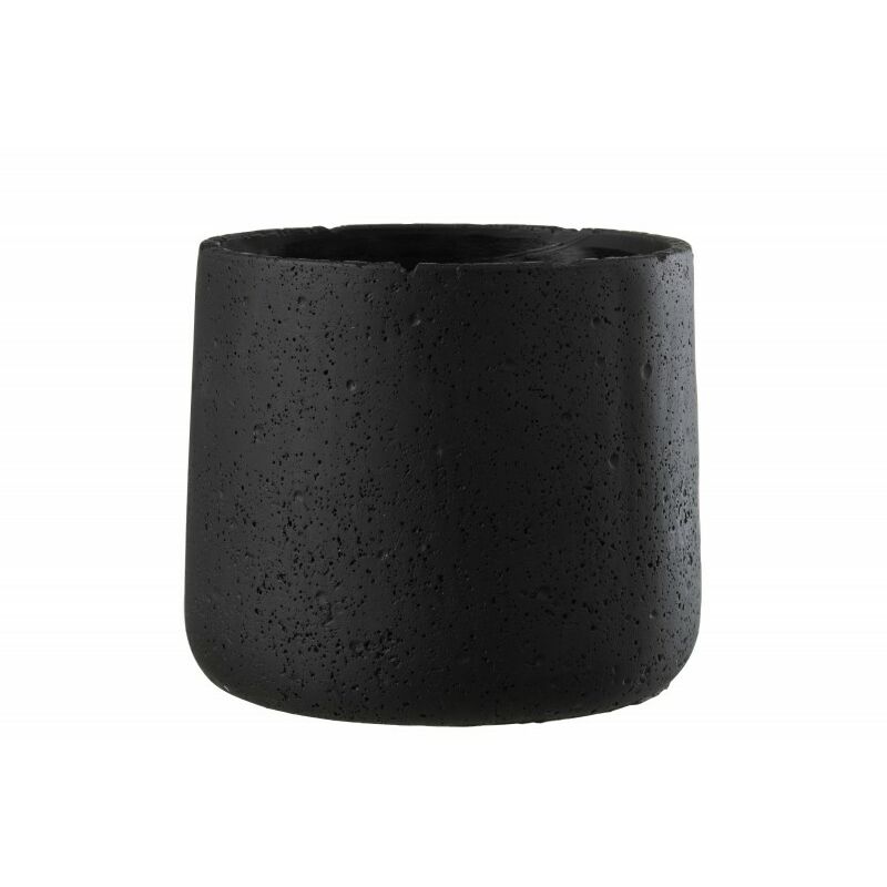 Cache pot en céramique noir 19x19x17 cm - Noir
