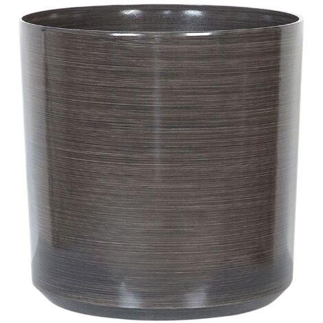 Cache-Pot pour Fleur Plantes Glamour Rond Jardinière Gris 35 x 35 x 35 cm Vagia