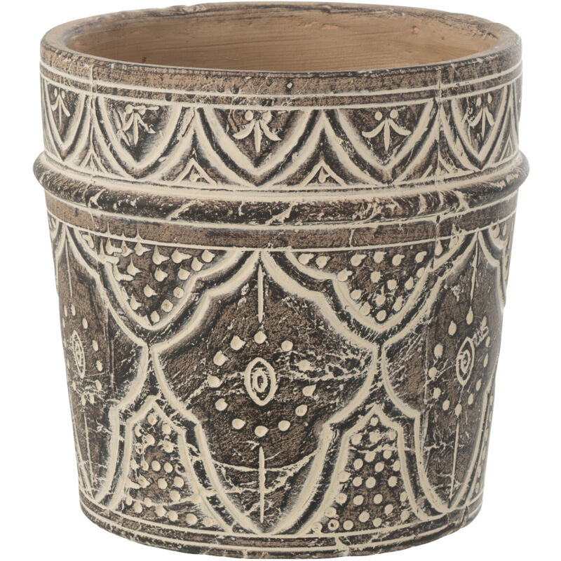 Jolipa - Cache-pot provence en terracotta brun 23x23x23cm