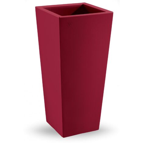 Cache pot quadrato in resina "Genesis" h. 85 cm. Rosso Oriente