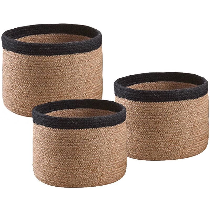 Aubry Gaspard - Cache-pot rond en jute (Lot de 3) - Naturel